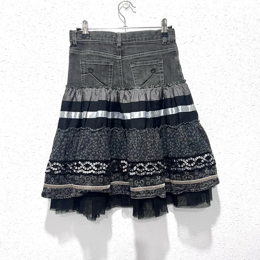 The Children's Place Black and Gray Bubble‎ Mini Skirt 8